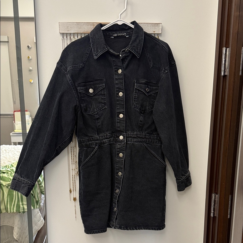 Zara Dark Denim Longline Dress